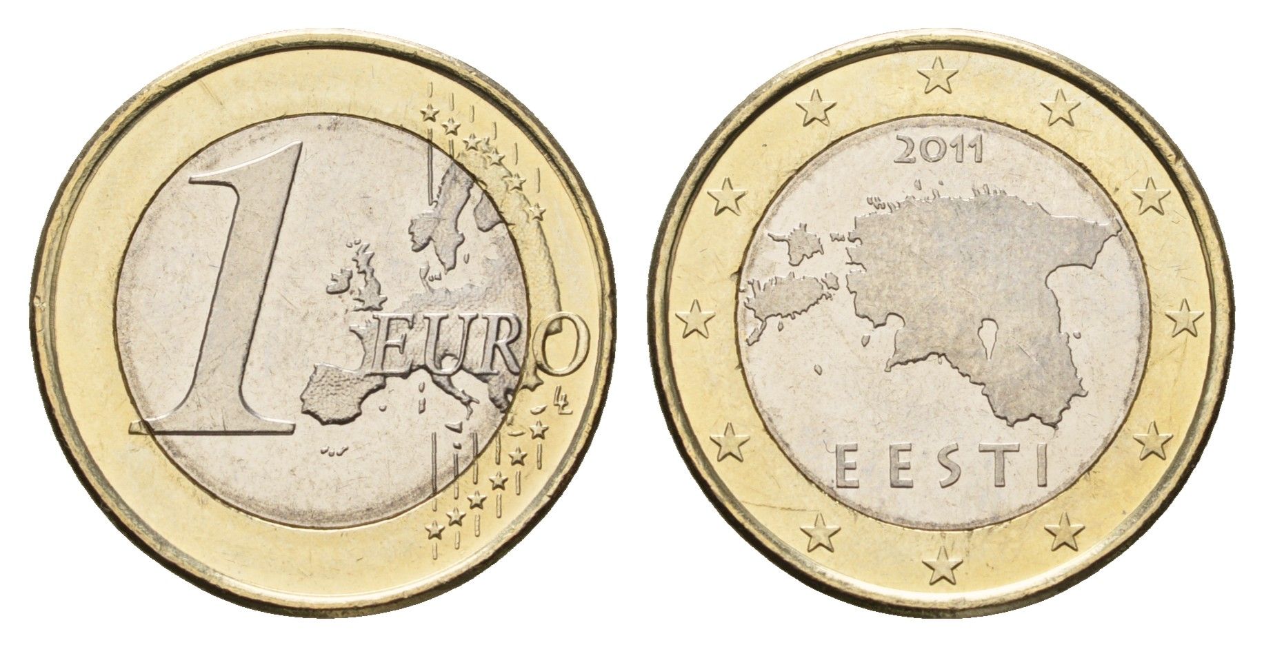 Эстония 1 евро 2011 KM 67 биметалл UNC 4654-1217