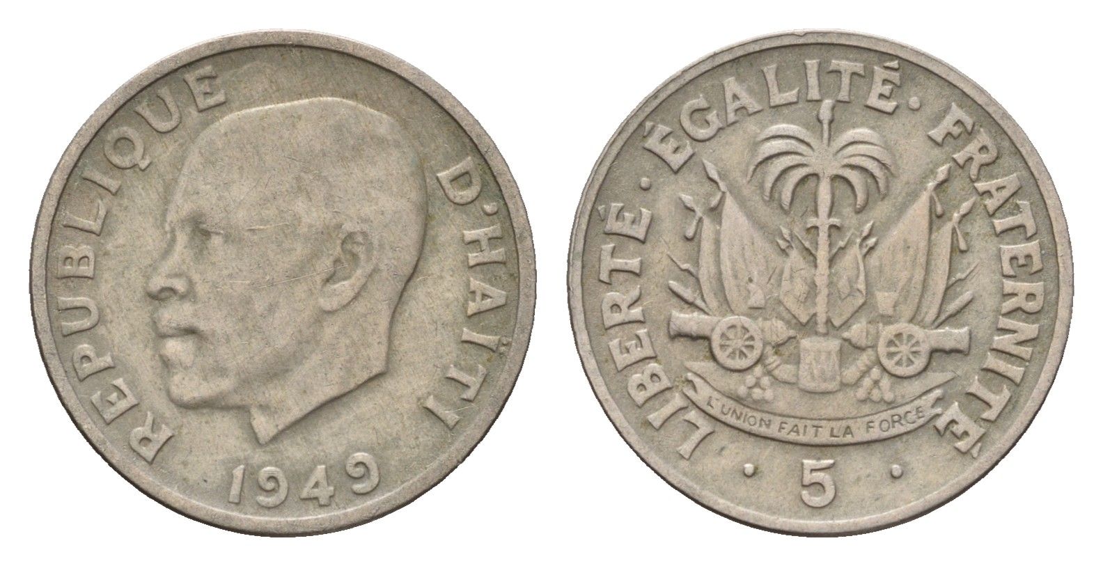 Гаити 5 сантимов 1949 год-тип KM 57 медно-никель 4147-554