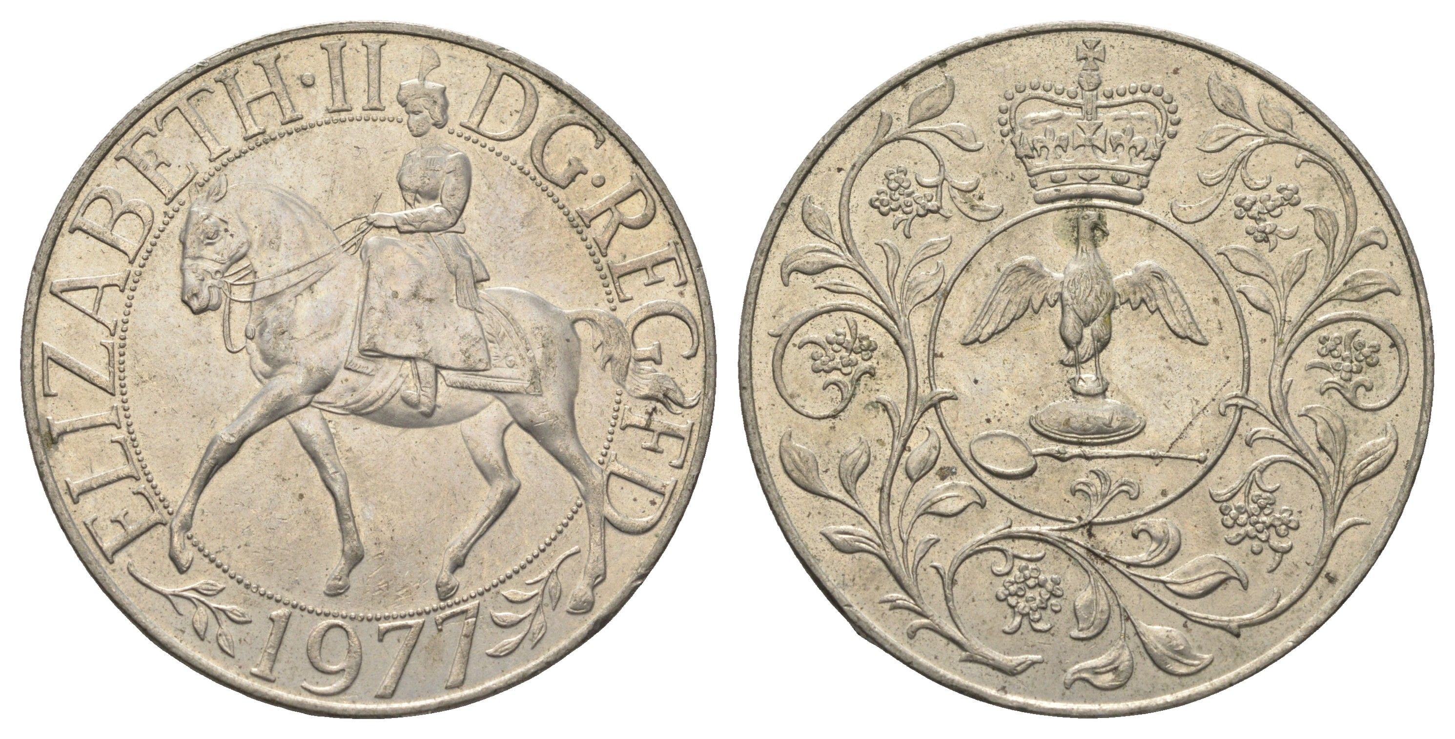 Великобритания 25 пенсов 1977 25 лет со дня коронации Елизаветы, Елизавета II (1952-2022) KM 894, Spink 4136 медно-никель 4386-535