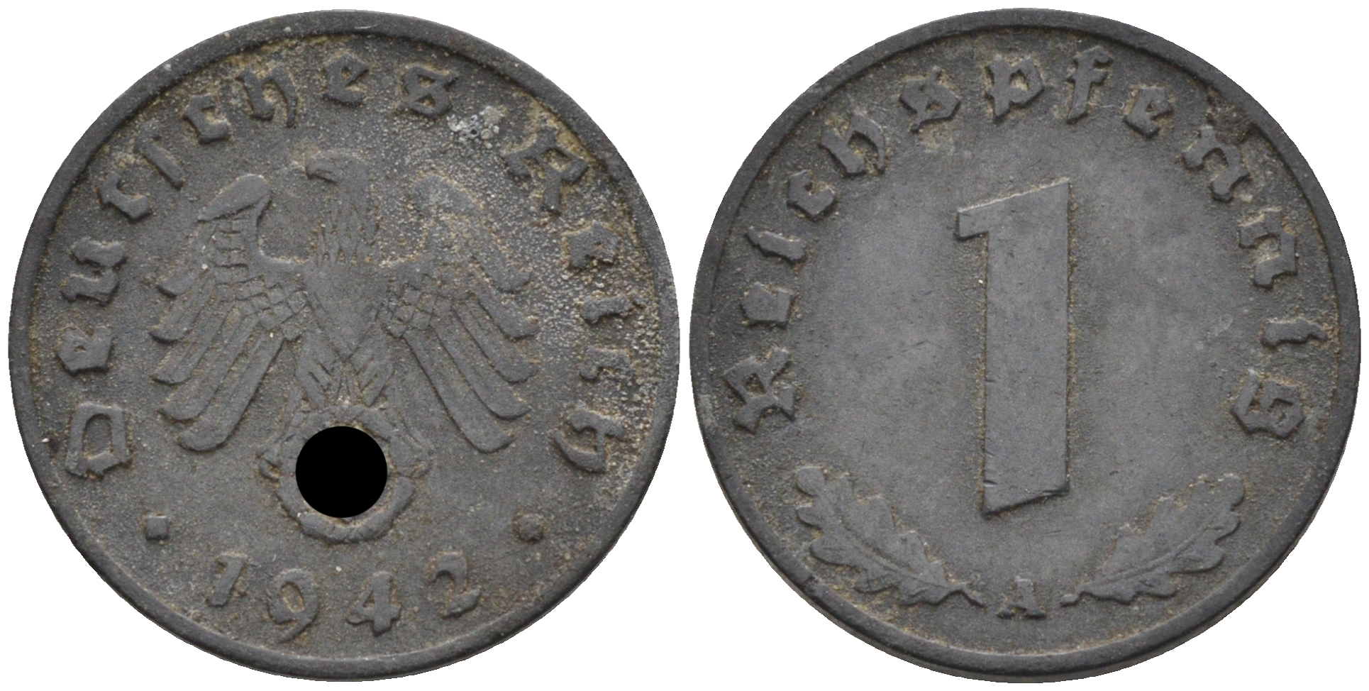 Германия 1 рейхспфенниг 1942 A KM 97, J. 369 цинк 4594-1262