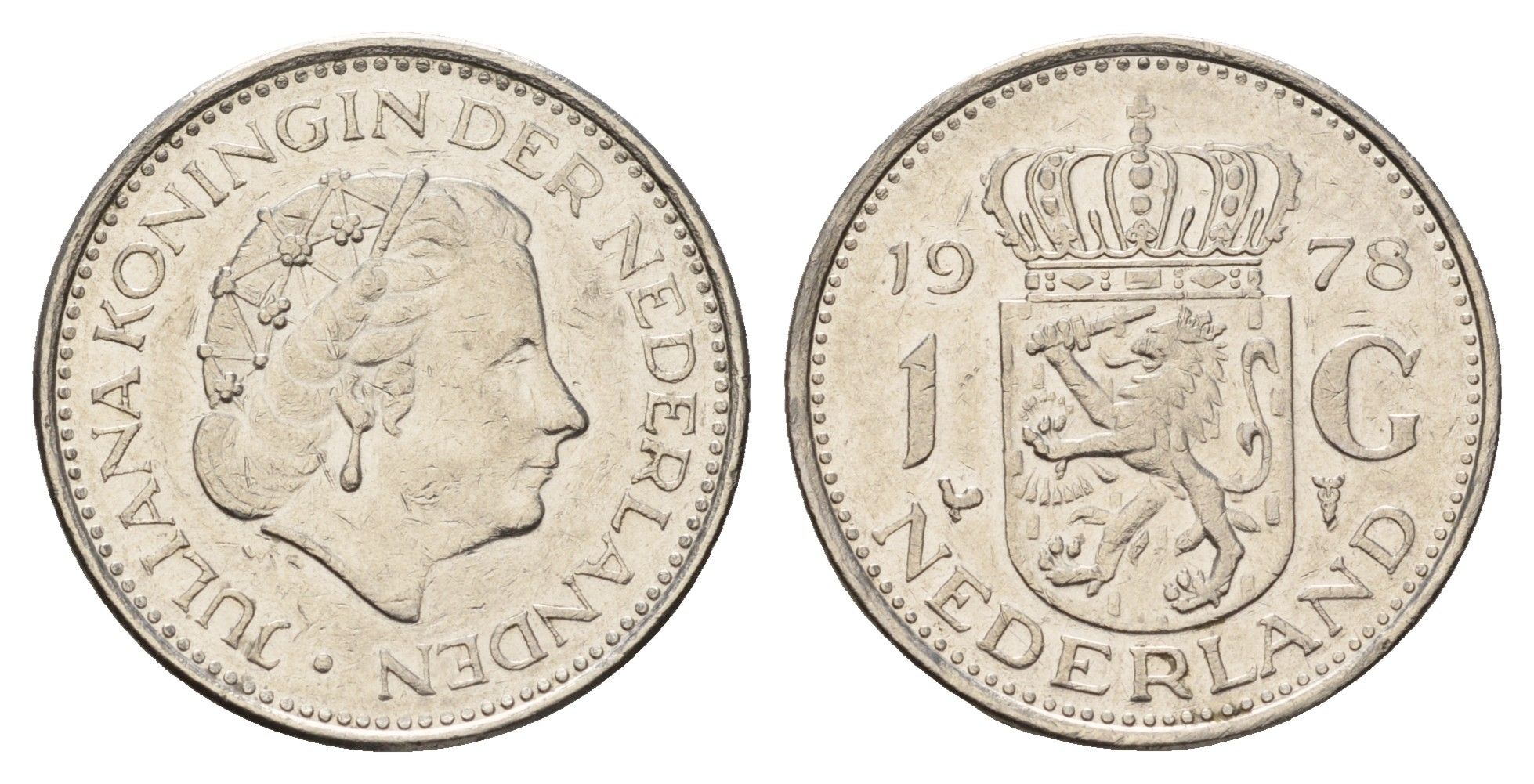 Нидерланды 1 гульден 1978 Юлиана (1948-1980) KM 184a никель 186-445