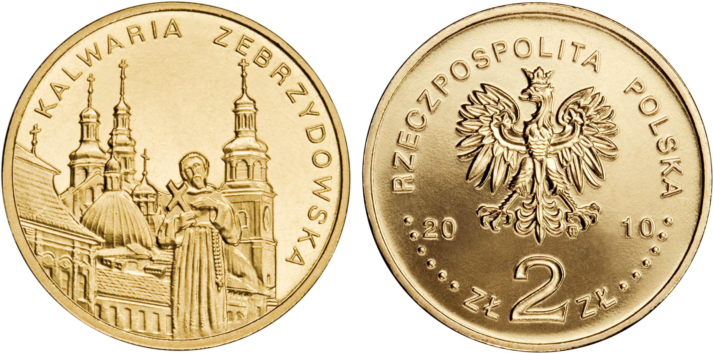 Польша 2 злотых 2010 MW, серия города Польши, Кальвария-Зебжидовска (Kalwaria Zebrzydowska) KM 749 нордик UNC 4676-752