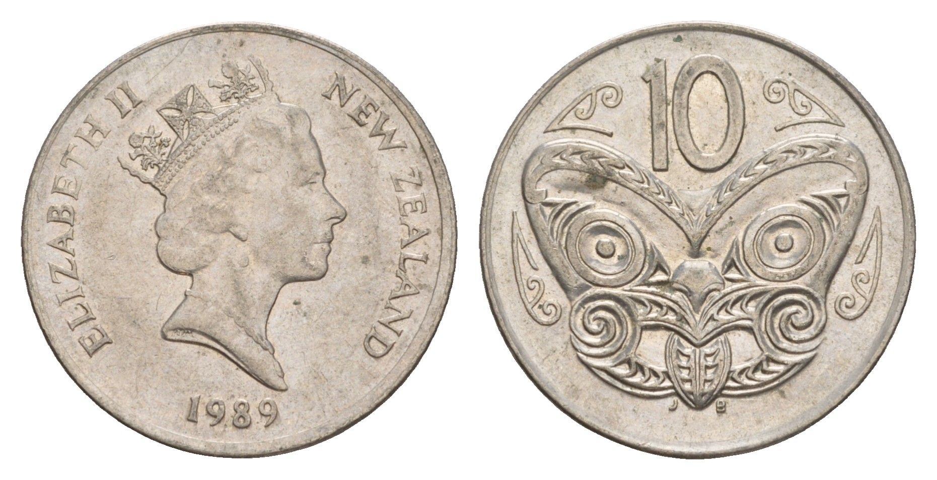 Новая Зеландия 10 центов 1989 KM 61 медно-никель 4182-145