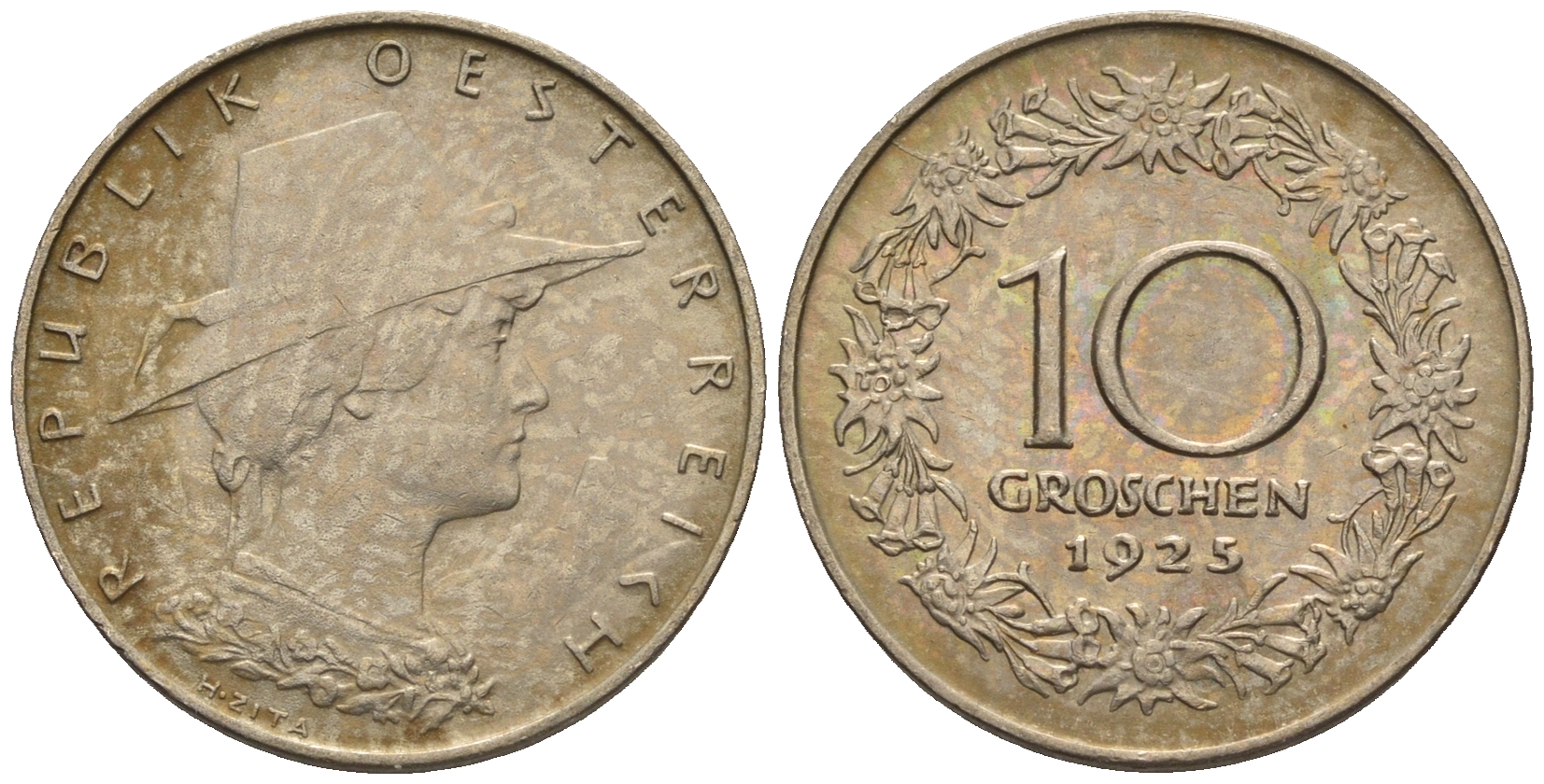 Австрия 10 грошей 1925 KM 2838 медно-никель 60-412