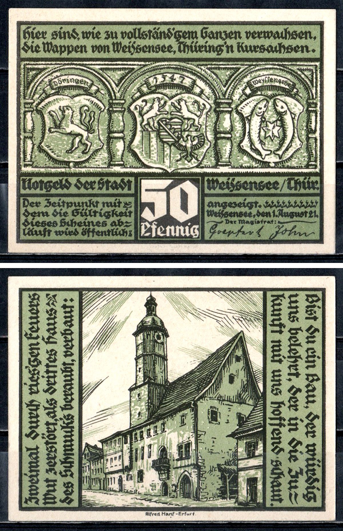 Вайсензе (Пруссия, Саксония) 50 пфеннигов 2193-52-2-1