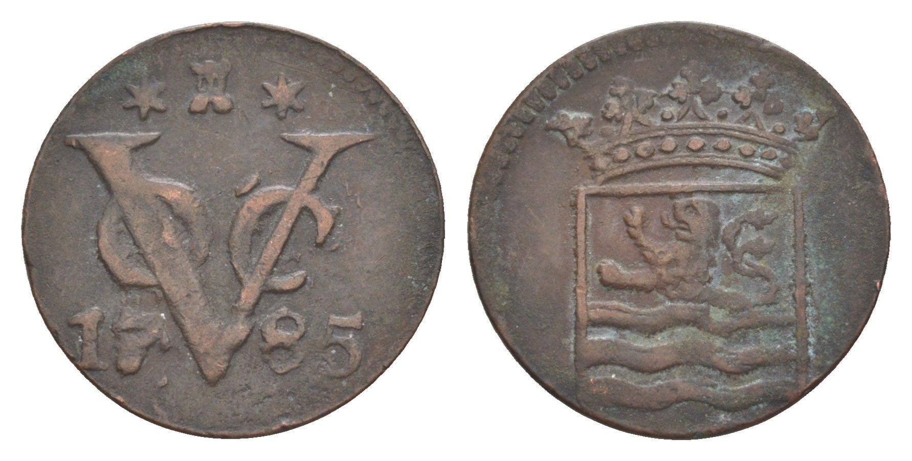 Голландская Ост-Индия (Нидерландская Восточная Индия) 1 дуит 1785 KM 152.3 медь 1522-1431