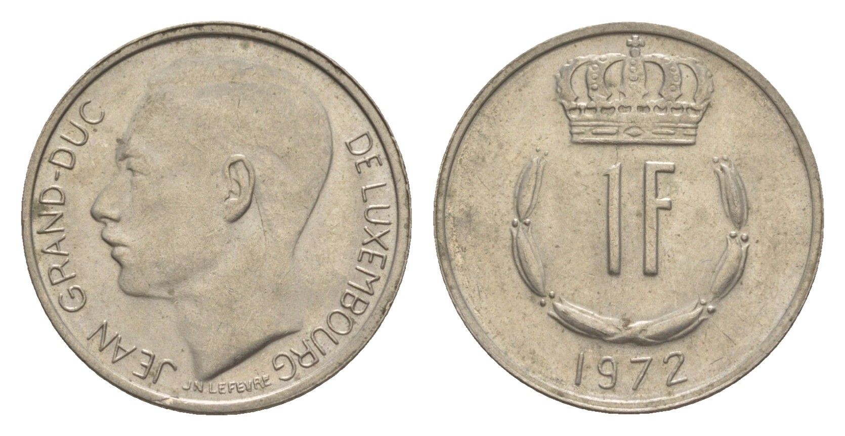 Люксембург 1 франк 1972 Герцог Жан (1964-1999) KM 55 медно-никель 4643-538