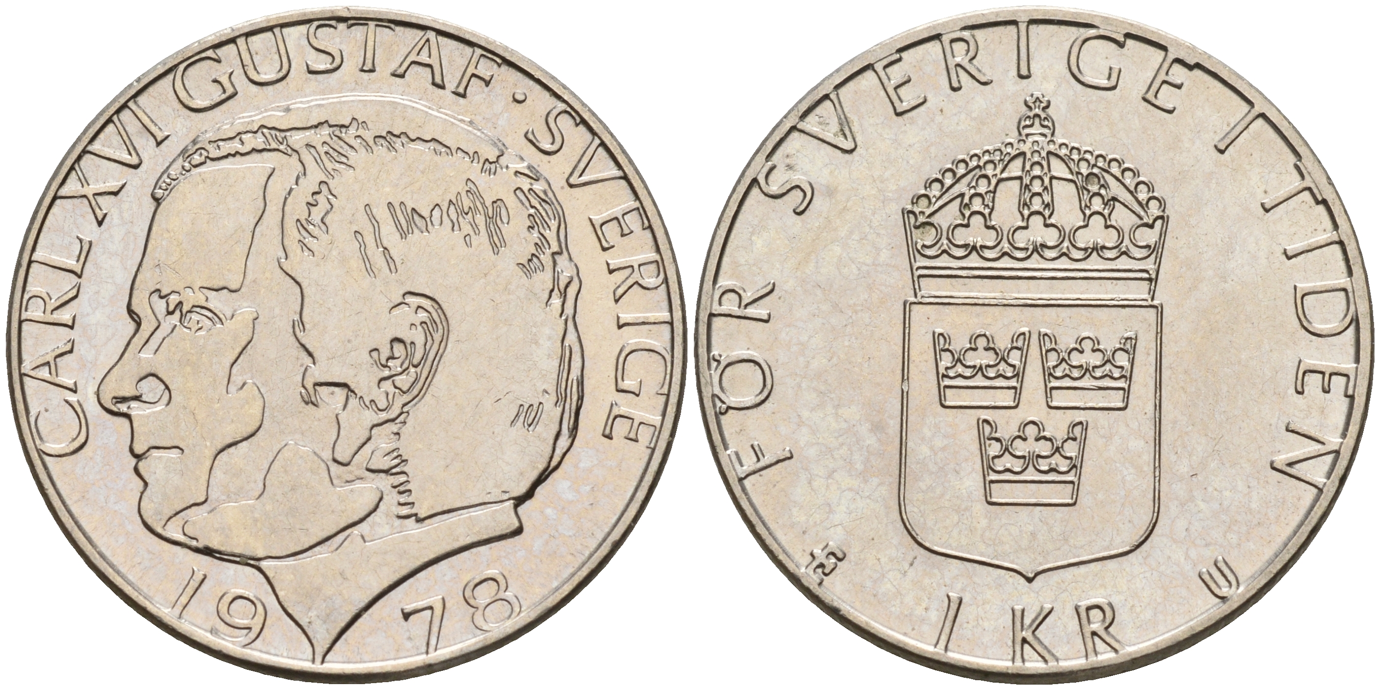 Швеция 1 крона 1978 U Карл XVI Густав (1973- ) KM 852 медь плакированная медно-никелем 4161-643