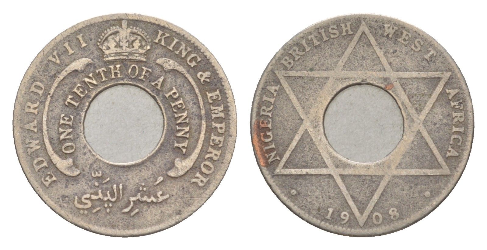 Британская Западная Африка 1/10 пенни 1908 Эдуард VII (1901-1910) KM 3 медно-никель 4643-721