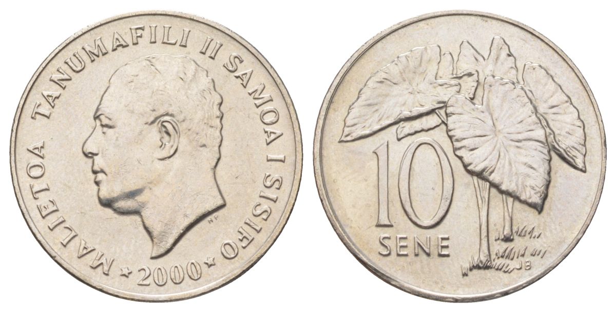 Самоа 10 сене 2000 Малиетоа Танумафили II (1962-2010) KM 15 медно-никель UNC 4624-144