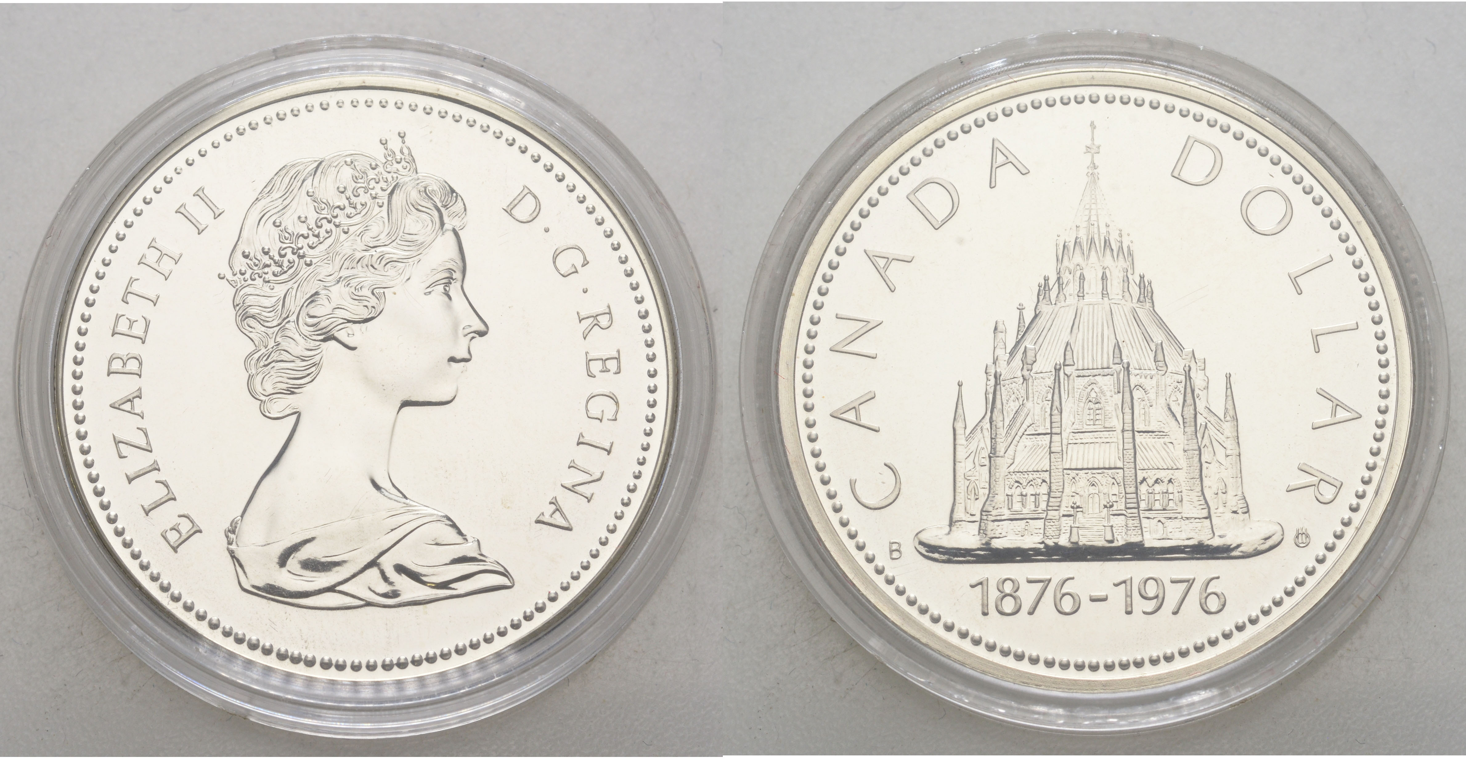 Канада 1 доллар 1976 100 лет библиотеке Парламента (1876-1976) KM 106 серебро UNC 1076-2-23