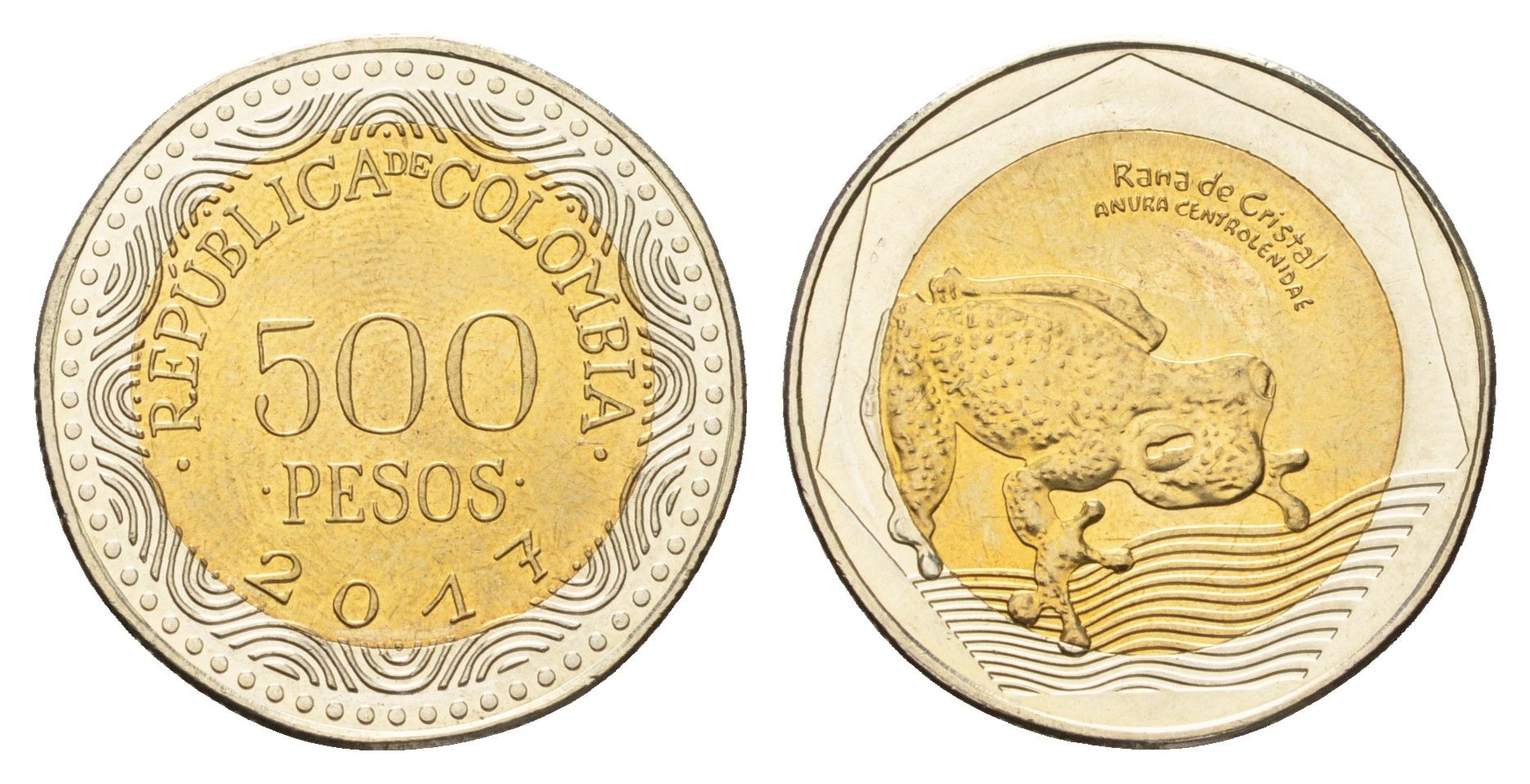 Колумбия 500 песо 2017 KM 298 биметалл UNC 4686-514