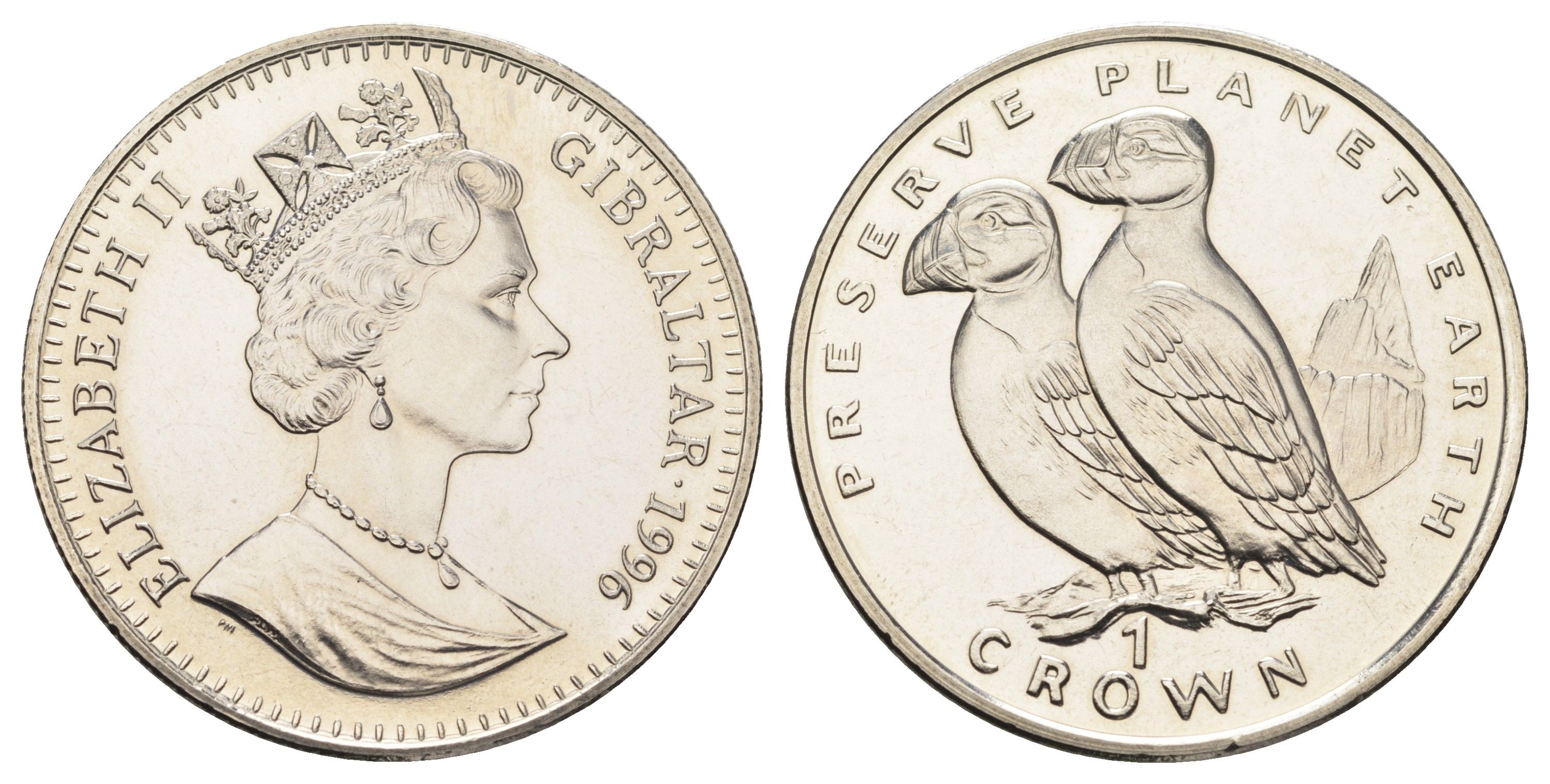 Гибралтар 1 крона 1996 Заповедник планета Земля - Тупик KM 387 медно-никель BU 1524-1925