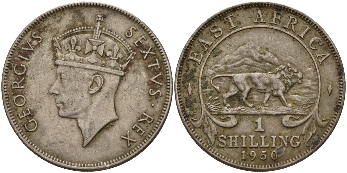 Британская Восточная Африка 1 шиллинг 1950 Георг VI (1937-1952) KM 31 медно-никель 4157-1042