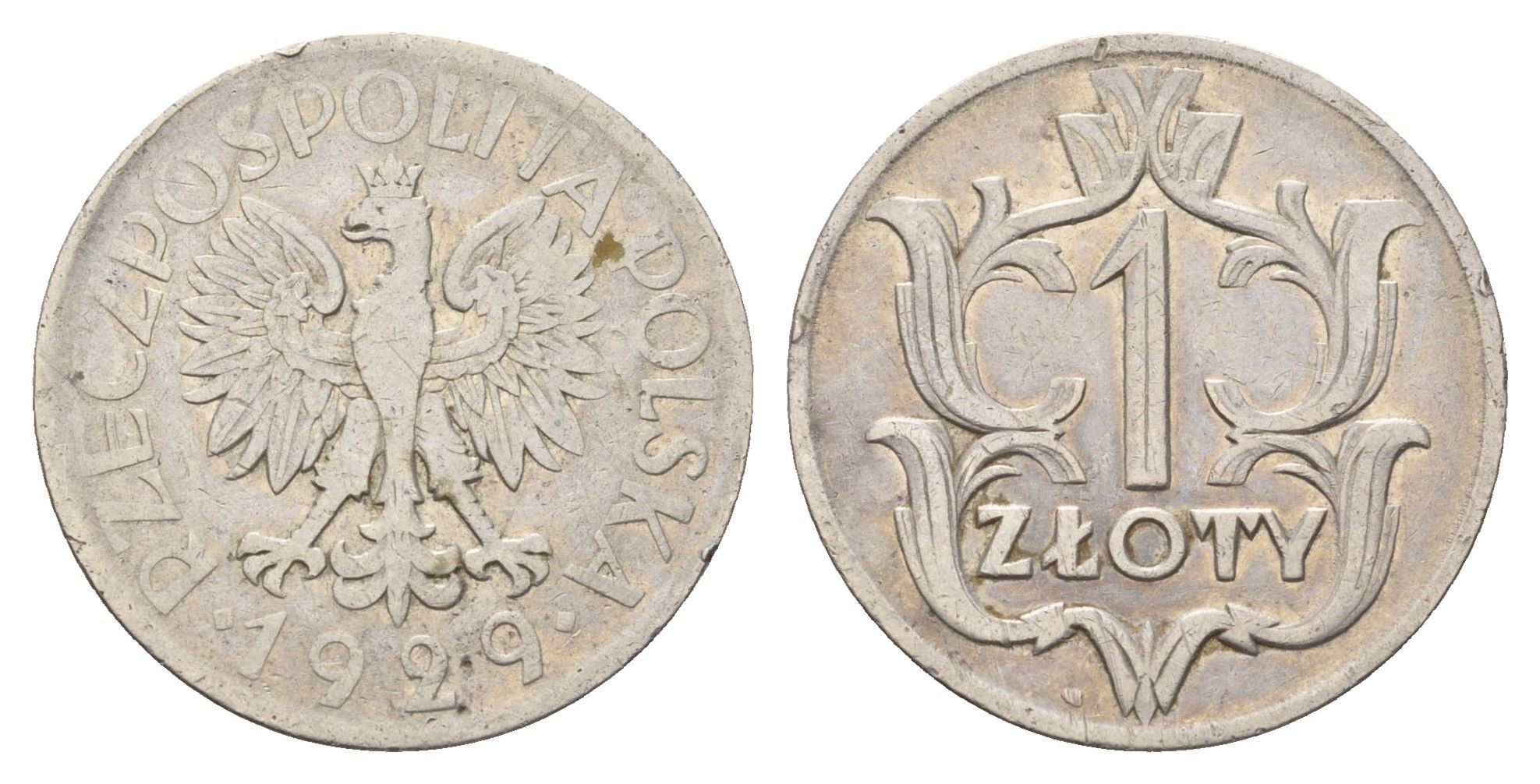 Польша 1 злотый 1929 Y 14 никель 4610-1146