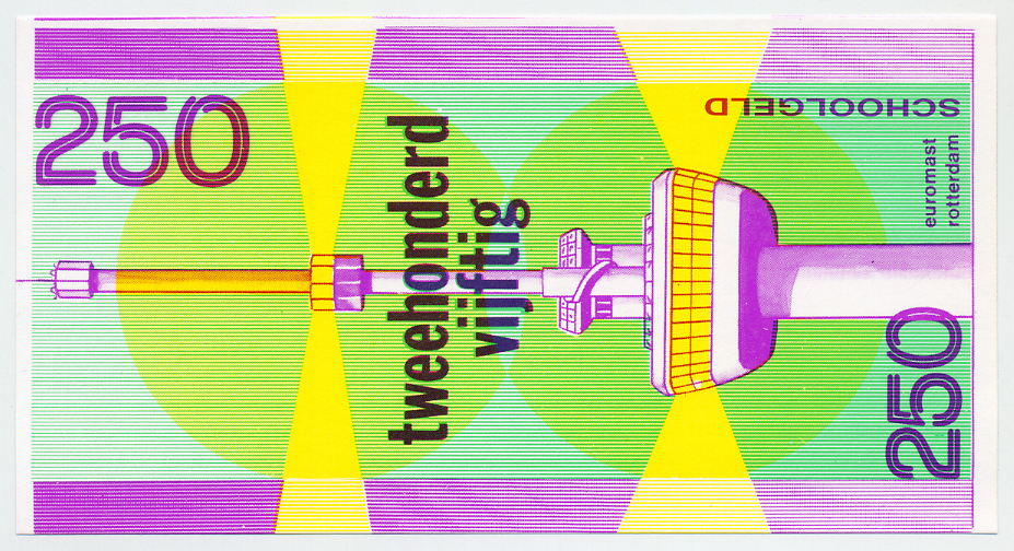 НИДЕРЛАНДЫ 250 ГУЛЬДЕНОВ ND ШКОЛЬНЫЕ ДЕНЬГИ, ТЕЛЕБАШНЯ В РОТТЕРДАМЕ, односторонний бумага UNC (ПРЕСС) 6317-17-2