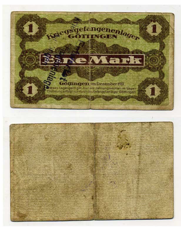 Германия 1 марка 1917 Гёттинген, лагерь военнопленных C-3023 бумага 00-00