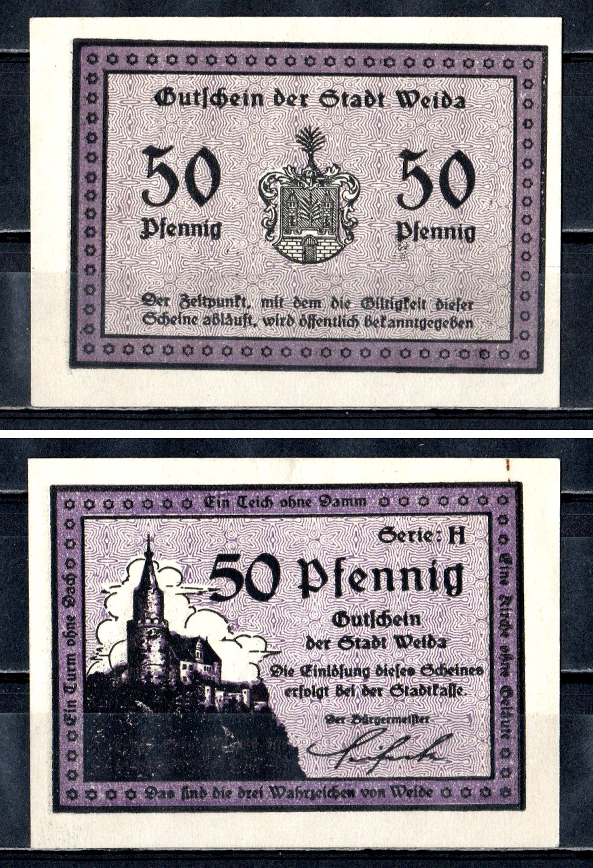 Вайда (Тюрингия) 50 пфеннигов 1921 2193-54-2-1