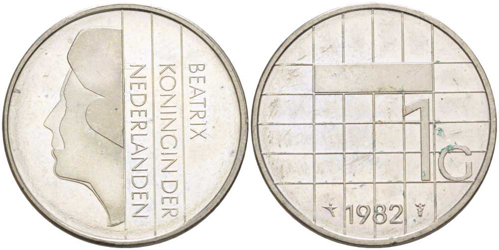 Нидерланды 1 гульден 1982 Беатрикс (1980-2013) KM 205 никель 213-937