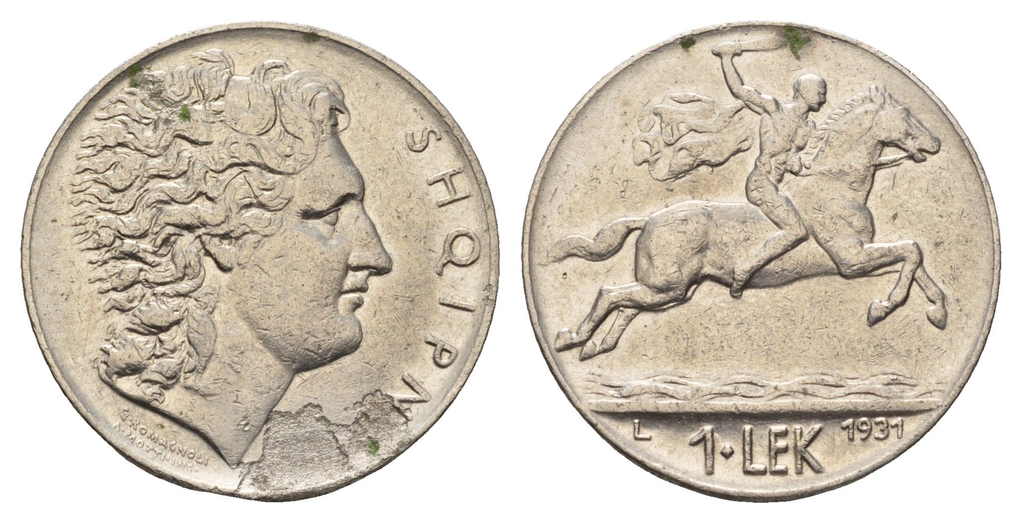 Албания 1 лек 1931 KM 5 никель 95-732