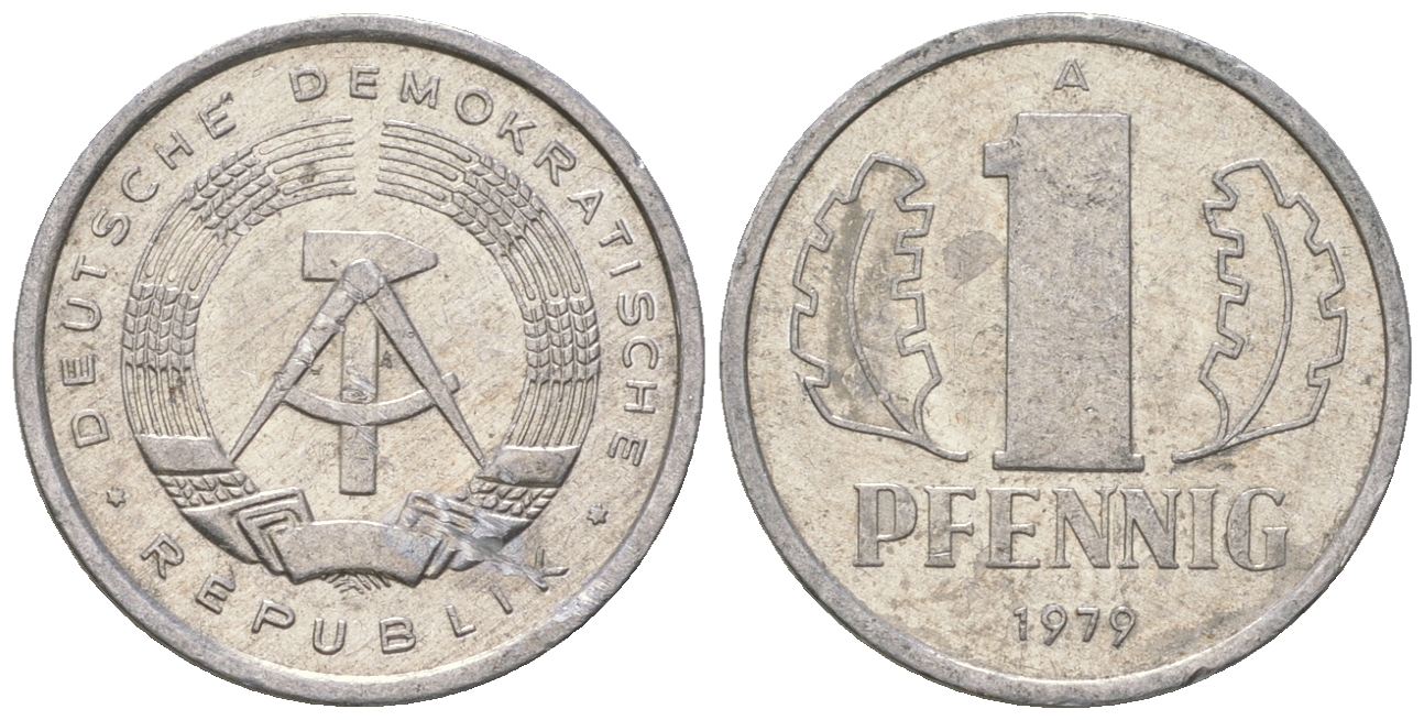 ГДР 1 пфенниг 1979 A KM 8.1 алюминий 4651-1252