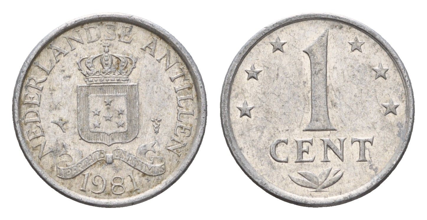 Нидерландские Антильские острова (Нидерландские Антилы) 1 цент 1981 KM 8a алюминий 4674-853