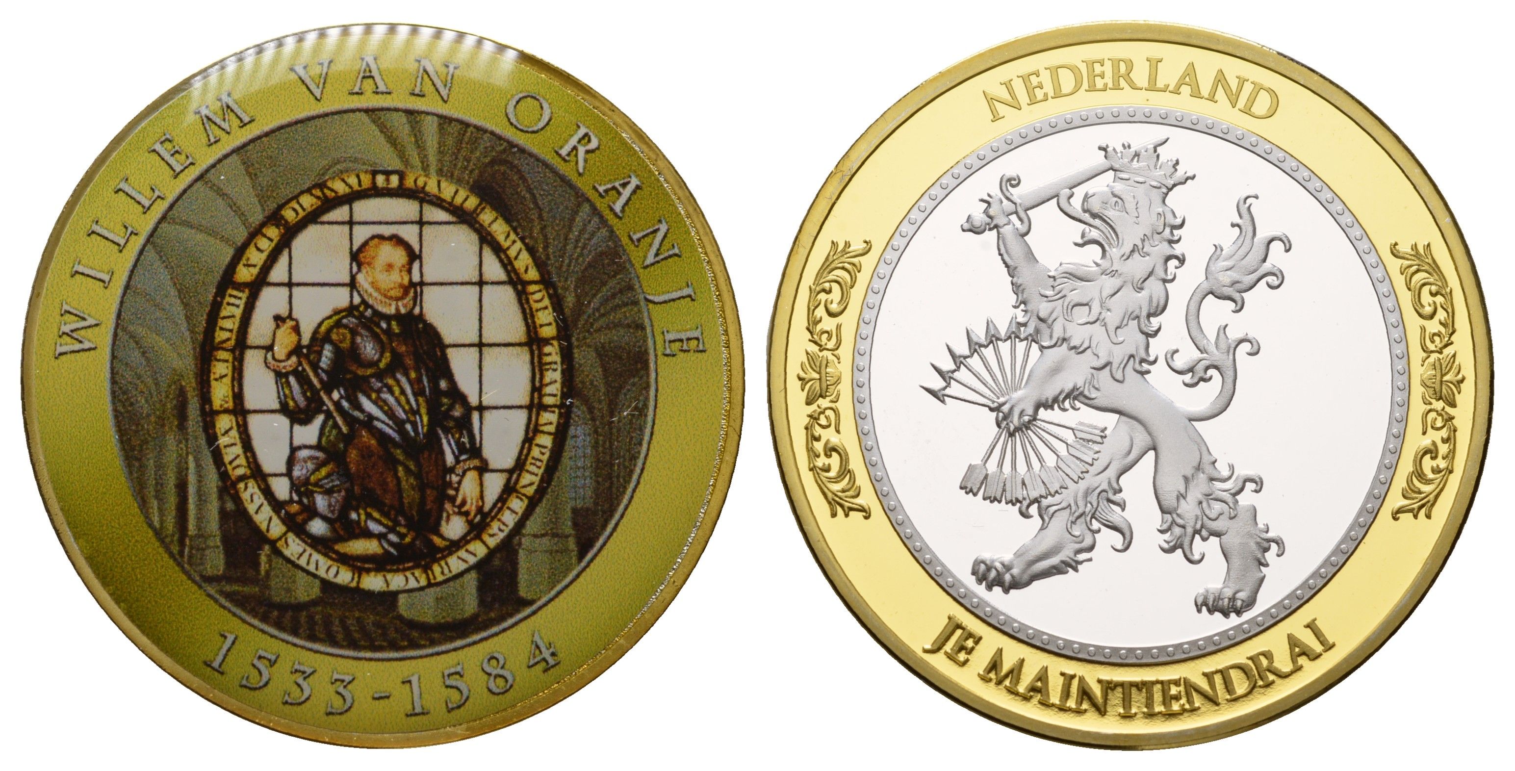 Нидерланды медаль королевского монетного двора "Великие люди - Вильгельм I Молчаливый" 2011 диаметр 40 м, вес 32 гр. С сертификатом подлинности биметалл 11-083-31