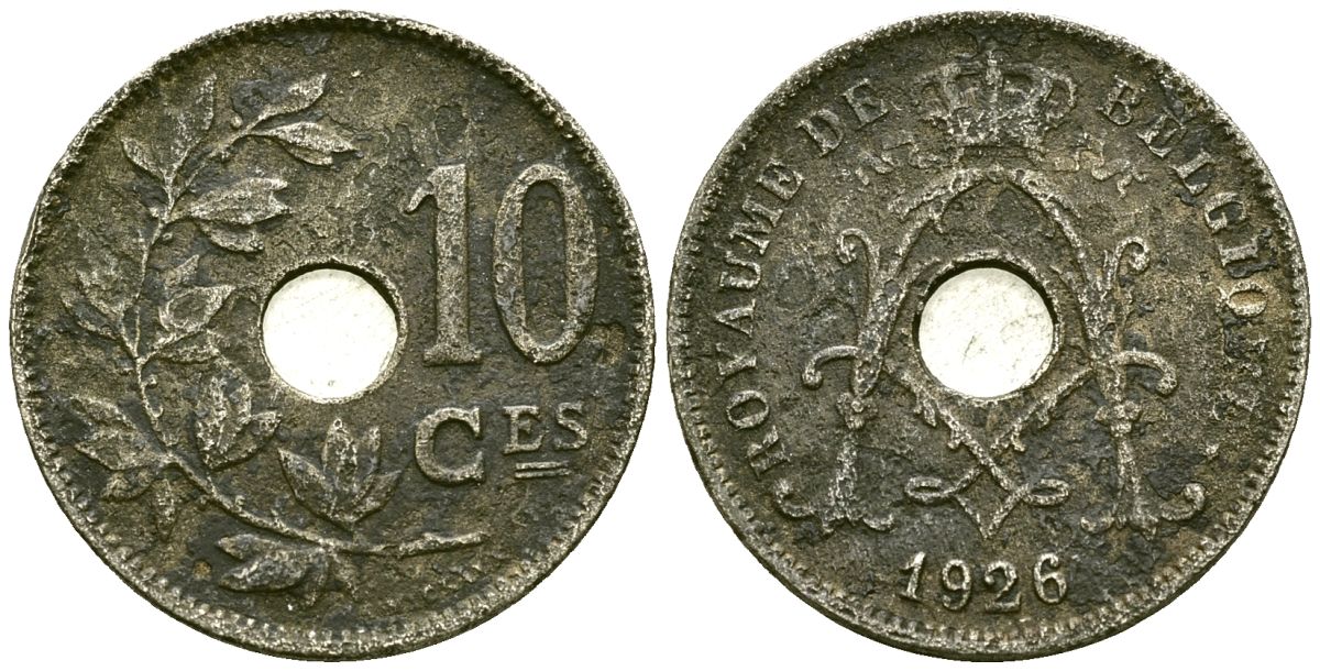 Бельгия 10 сантимов 1926 Belgique KM 85 медно-никель 4172-1011