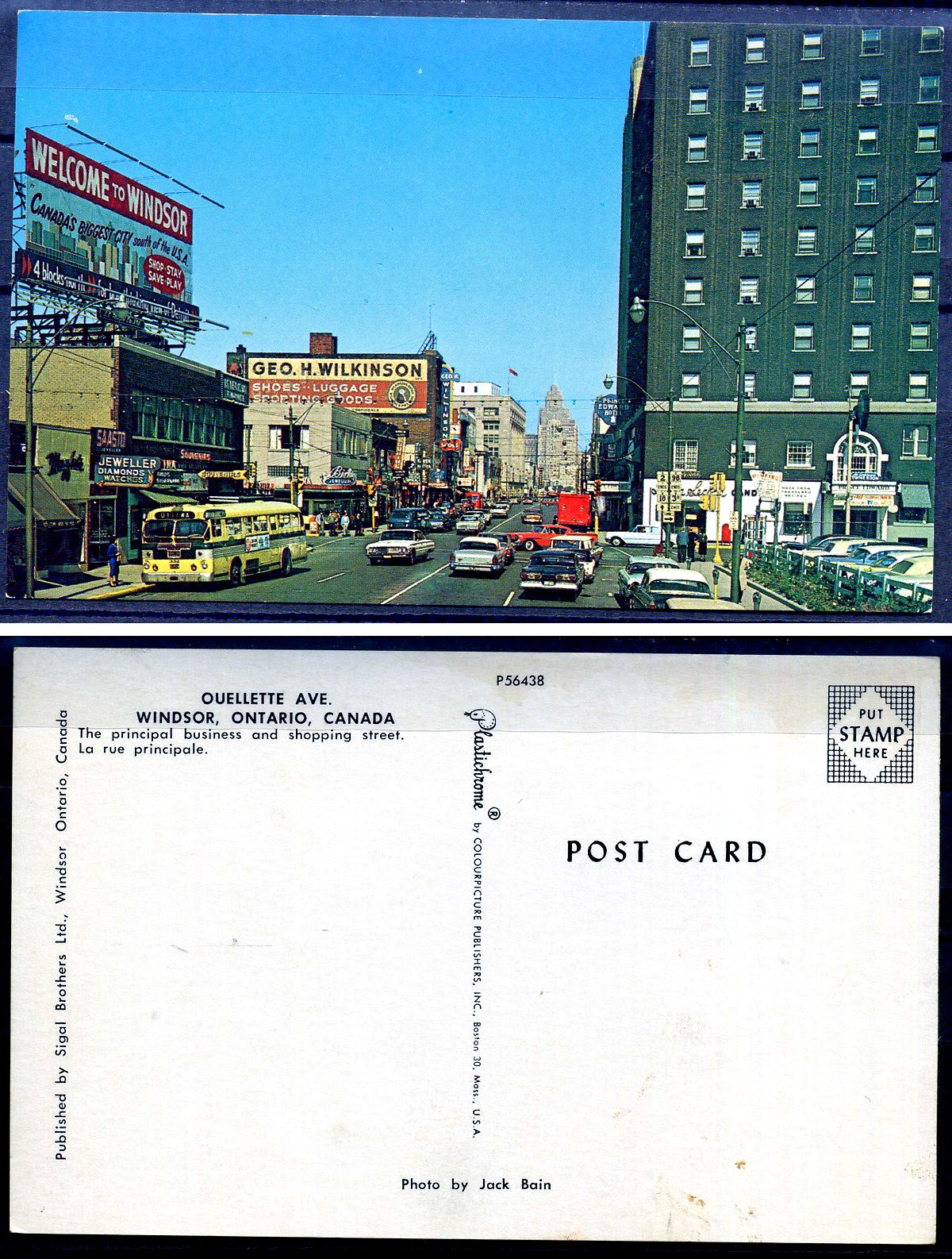 Канада post card - открытка Уэллетт авеню, Виндзор, Онтарио 2193-65