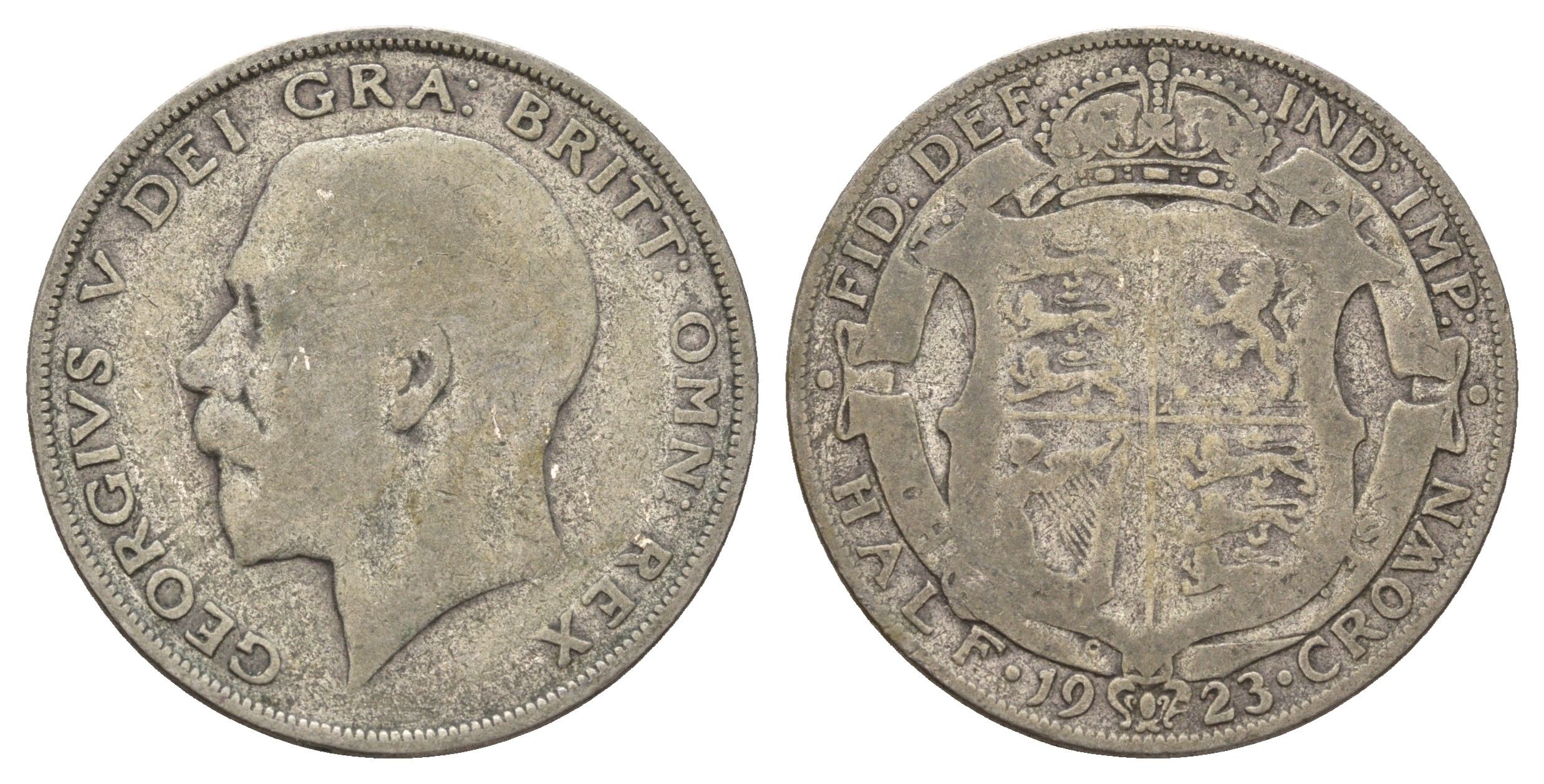 Великобритания 1/2 кроны 1923 Георг V (1910-1936) KM 818.1a, Spink 4021 серебро 3333-1224