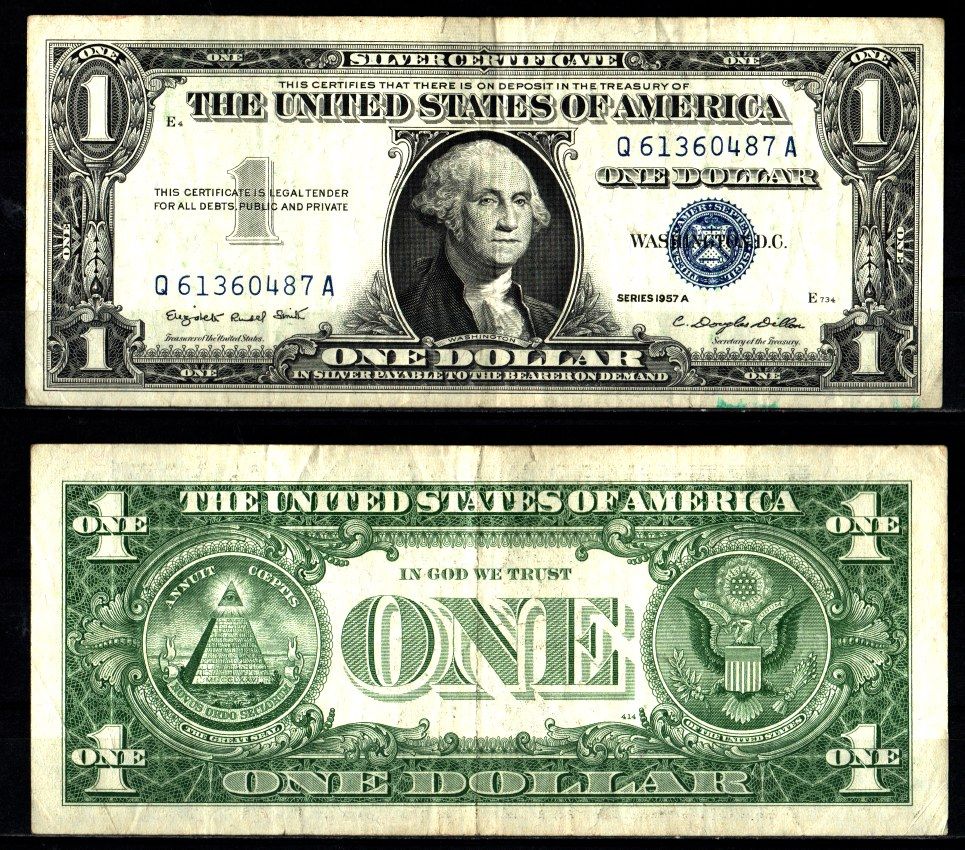 США 1 доллар 1957 Pick 419 a бумага 2119-38-2-1