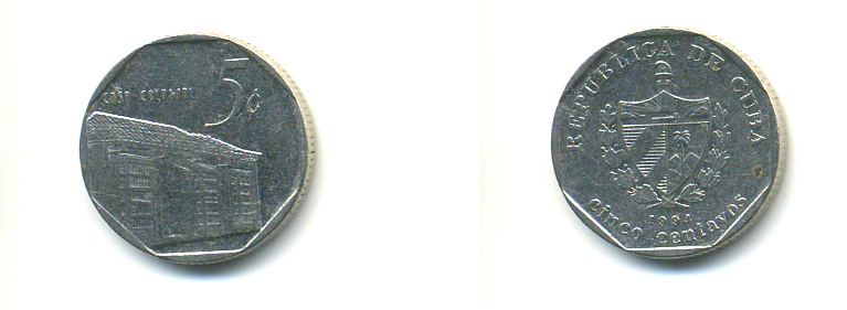 Куба 5 сентаво 1994 Casa Colonial KM 575.1 сталь плакированная никелем 176-634
