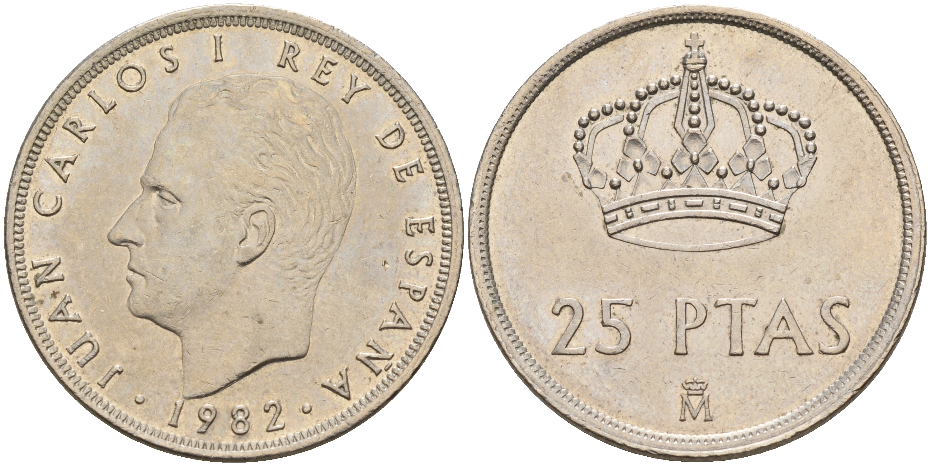 Испания 25 песет 1982 Хуан Карлос I (1975-2014) KM 824 медно-никель    4144-231