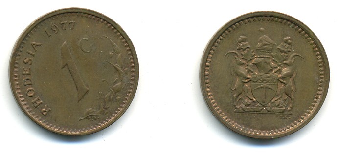Родезия 1 цент 1977 KM 10 бронза 00-00