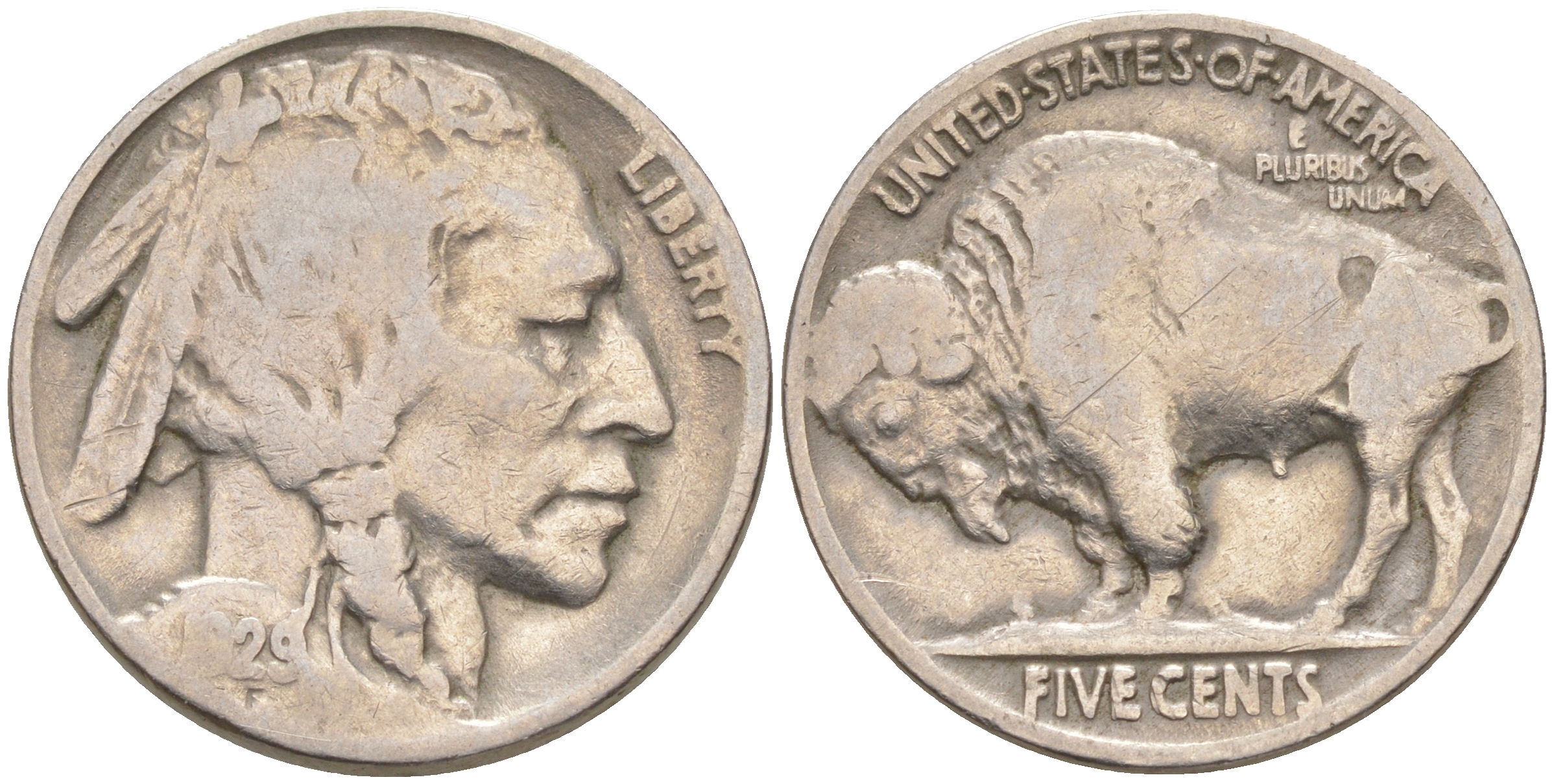 США 5 ЦЕНТОВ 1929 ИНДЕЕЦ, БИЗОН KM 134 медно-никель 106-247