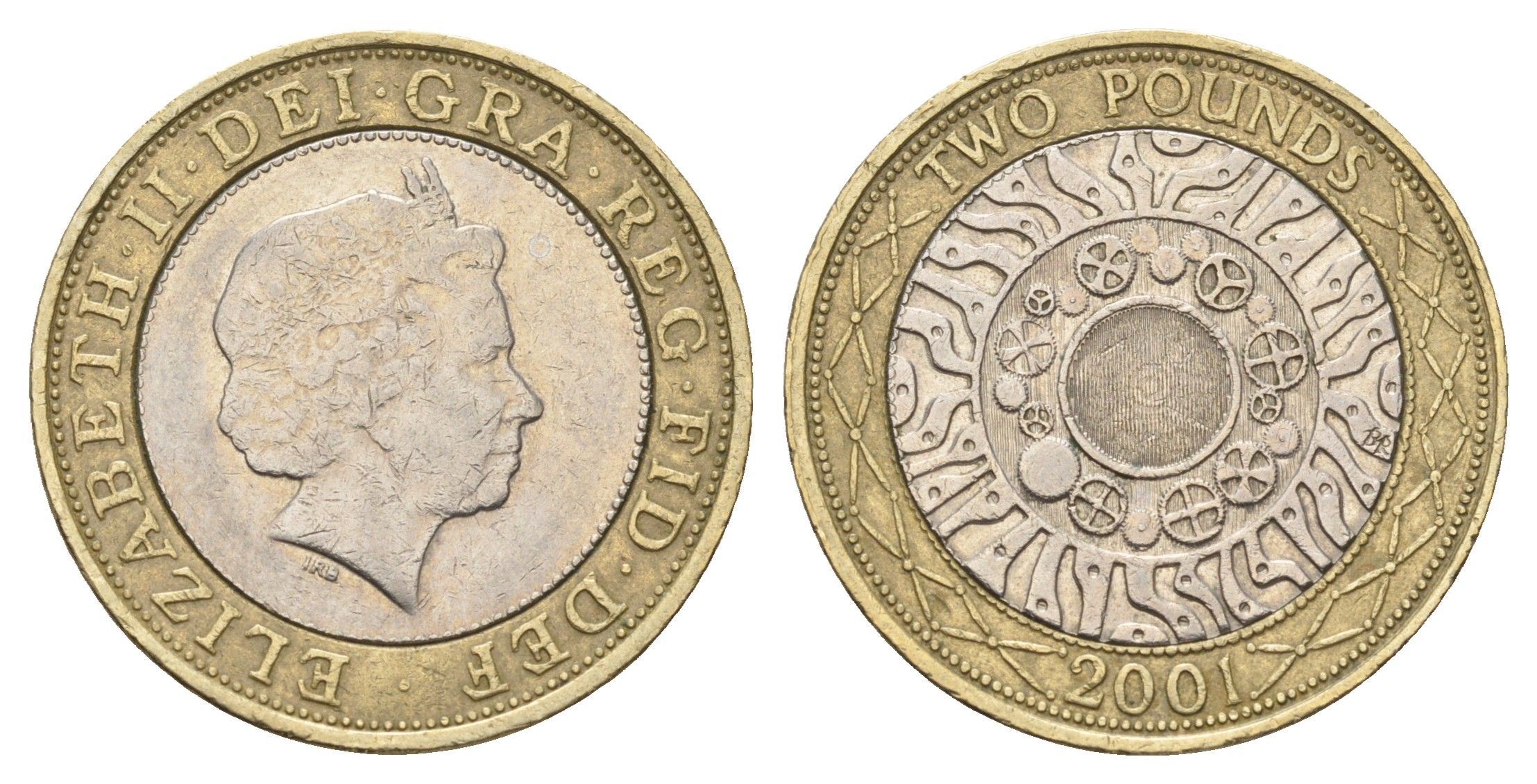 Великобритания 2 фунта 2001 Елизавета II (1952-2022) KM 994, Spink 4570 (K9) биметалл 77-1041