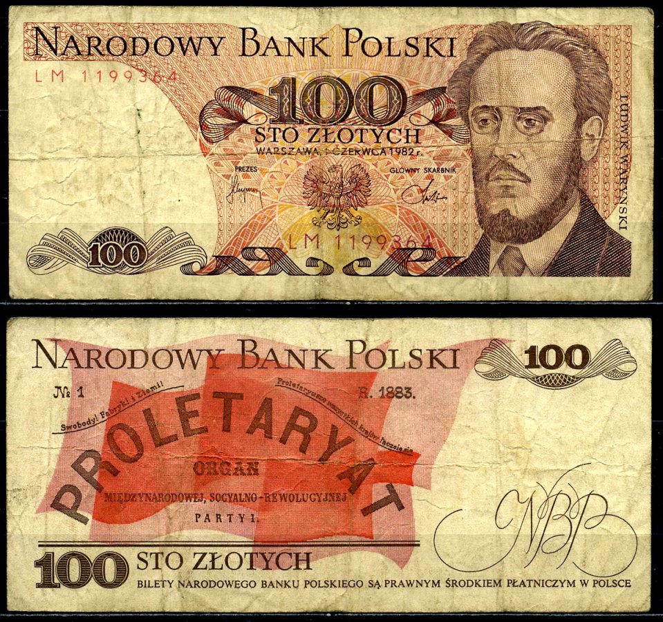 Польша 100 злотых 1982 1 июня 1982, Людвиг-Фаддей Варынский Pick 143d бумага 6287-21-3-2
