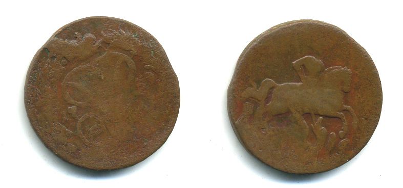 РОССИЯ 1 КОПЕЙКА 1759 медь 61-446