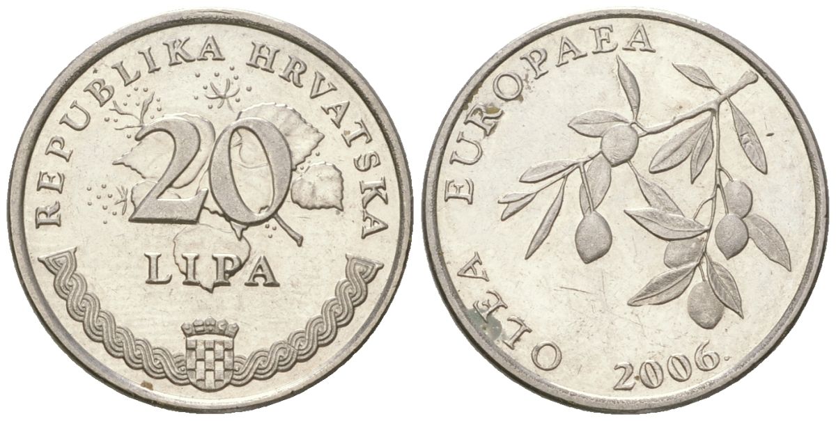 Хорватия 20 лип 2006 четный год KM 17 сталь плакированная никелем  aUNC  105-248