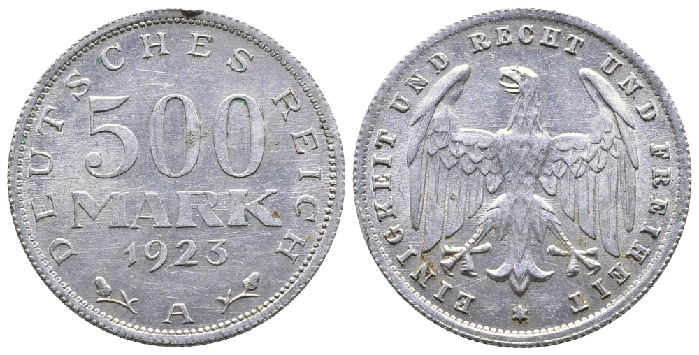 ГЕРМАНИЯ 500 МАРОК 1923 А KM 36, J. 305 алюминий 4380-633