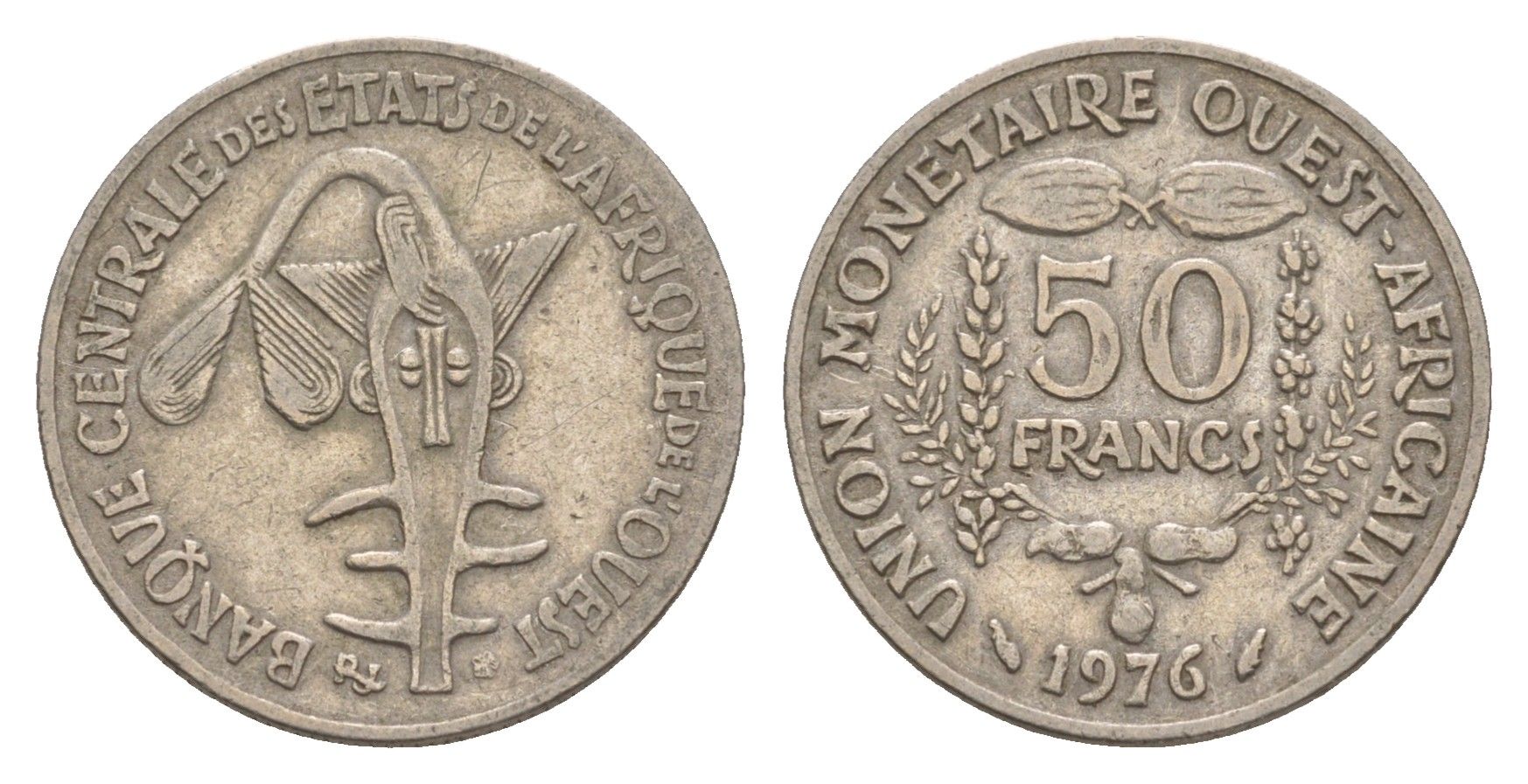 Западная Африка (BCEAO) 50 франков 1976 KM 6 медно-никель 4655-823