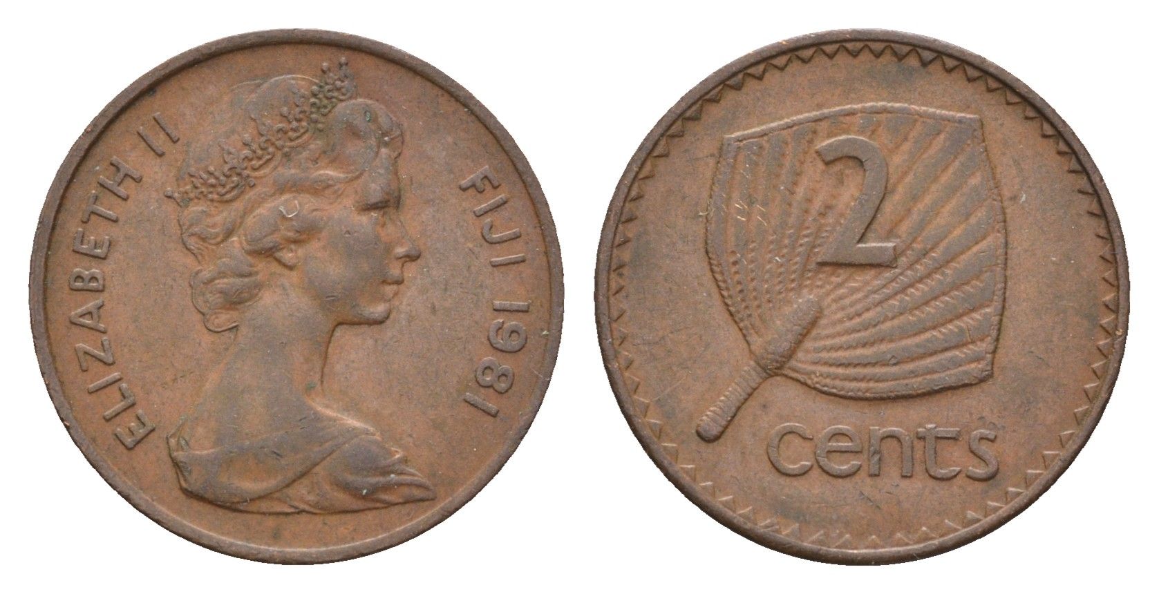 Фиджи 2 цента 1981 KM 28 бронза 4697-711