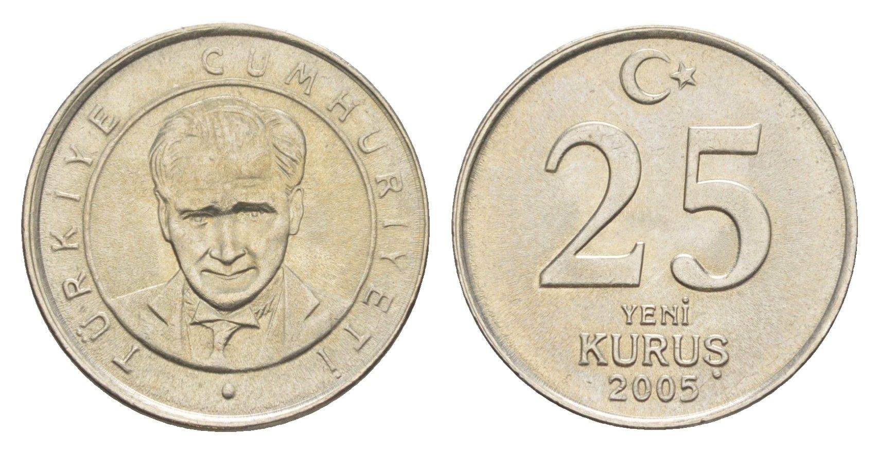 Турция 25 курушей 2005 KM 1167 медь цинк нкиель UNC 39-135