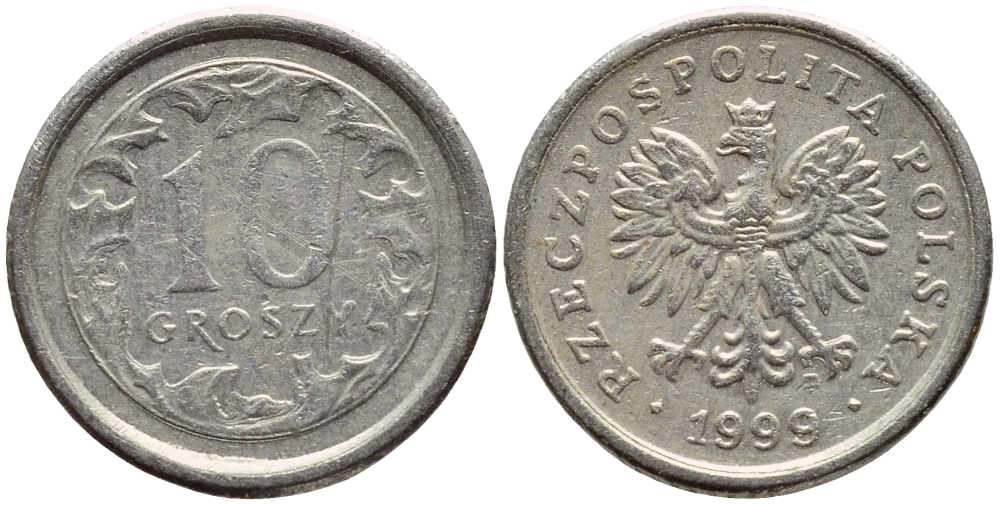 Польша 10 грошей 1999 MW KM 279 медно-никель 4383-418