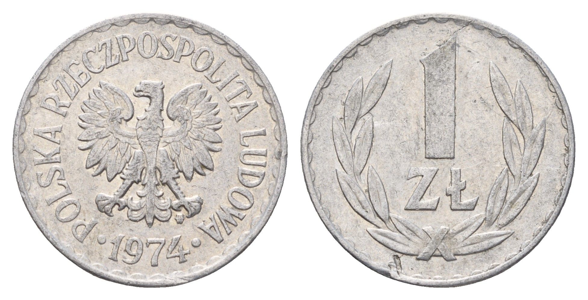 Польша 1 злотый 1974 Y 49.1 алюминий 186-741