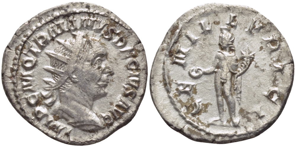 Римская Империя антониниан 251 Траян Деций, GEN ILLVRICI, Гений Иллирии, Рим, Good Very fine RIC 15b серебро 1073-15-34