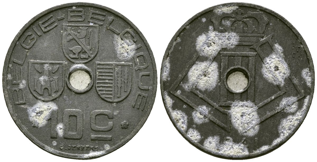 Бельгия 10 сантимов 1941 BELGIE - BELGIQUE KM 126 цинк 4172-115
