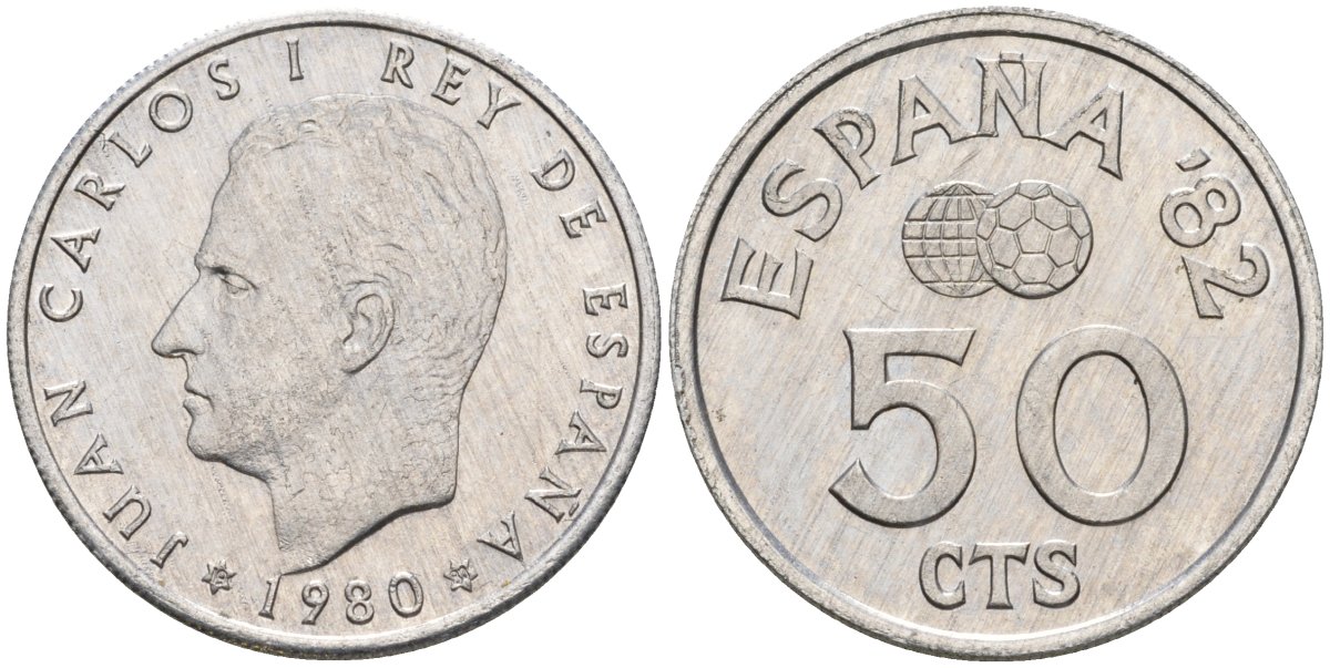 Испания 50 сентимо 1980 Хуан Карлос I (1975-2014) KM 815 алюминий 4388-1027