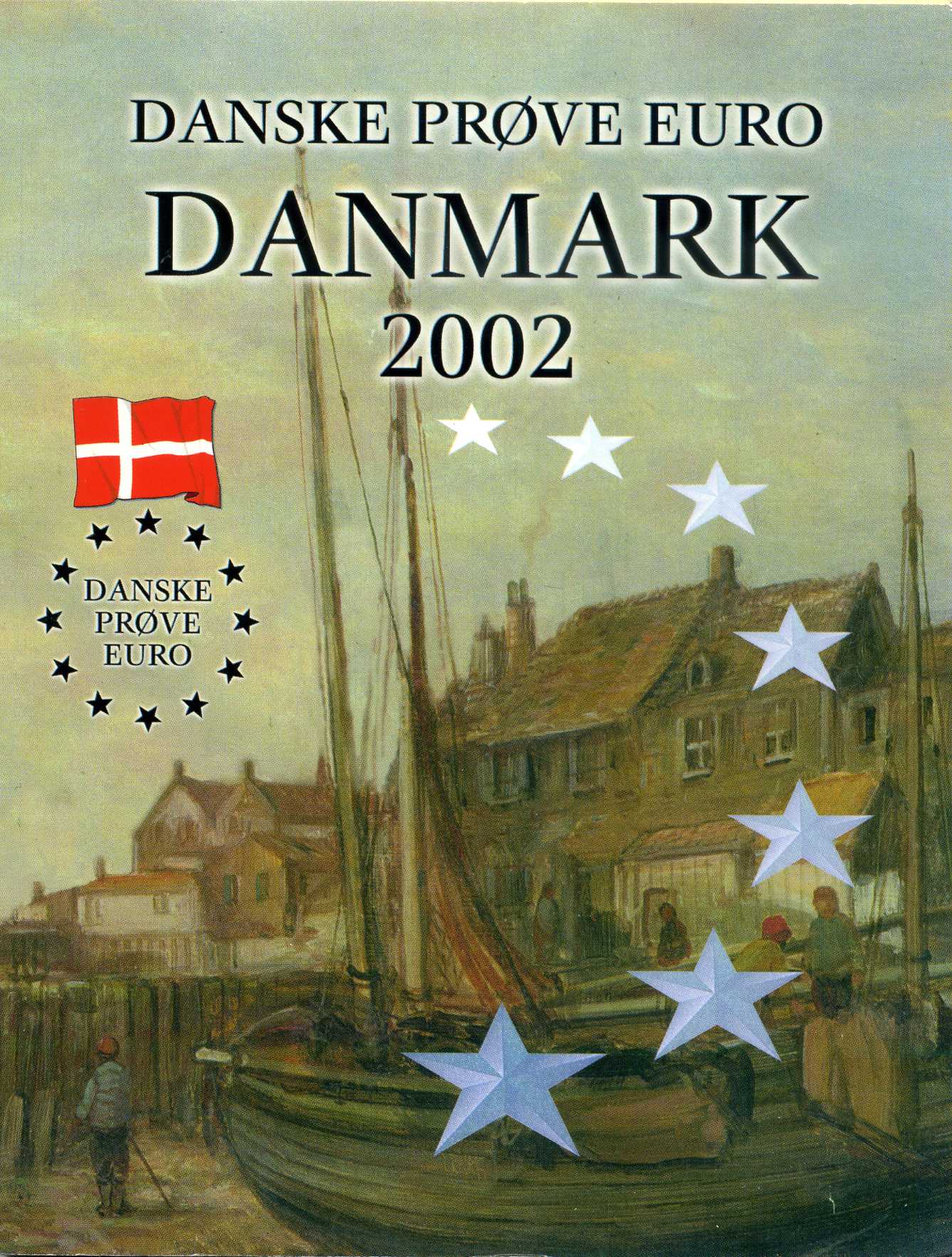 Дания набор из 8 монет 2002 1 евроцент-2 евро, европробники, в оригинальном буклете UNC 00-00
