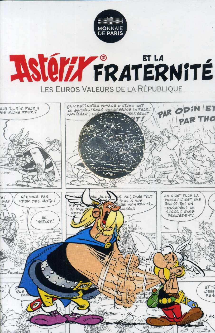 Франция 10 евро 2015 серия Астерикс и свобода, Астерикс и Olaf Grossebaf, в оригинальном буклете KM NEW серебро UNC 1-4-3-22